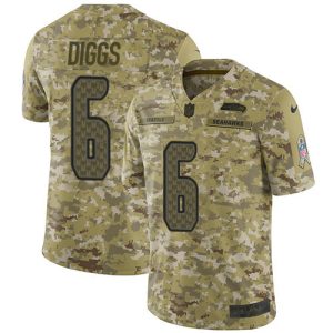 Fantastic Seahawks #6 Quandre Diggs Camo Men's Stitched NFL Limited 2018 Salute To Service Jersey