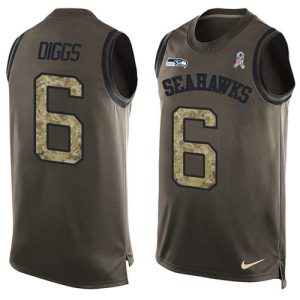 Delightful Seahawks #6 Quandre Diggs Green Men's Stitched NFL Limited Salute To Service Tank Top Jersey