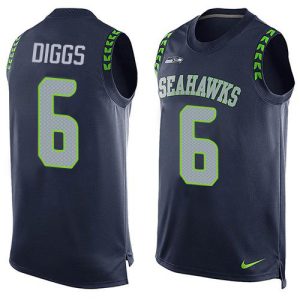Top notch Seahawks #6 Quandre Diggs Steel Blue Team Color Men's Stitched NFL Limited Tank Top Jersey