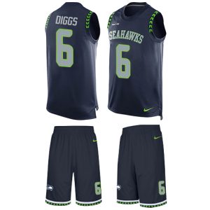 Premium Seahawks #6 Quandre Diggs Steel Blue Team Color Men's Stitched NFL Limited Tank Top Suit Jersey