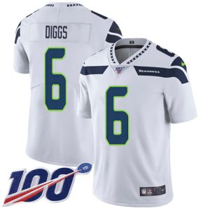 Top notch Seahawks #6 Quandre Diggs White Men's Stitched NFL 100th Season Vapor Untouchable Limited Jersey