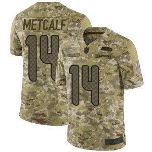 Superb Seahawks #14 D.K. Metcalf Camo Men's Stitched NFL Limited 2018 Salute To Service Jersey