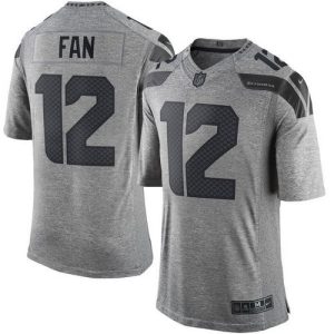 High quality Seahawks #12 Fan Gray Men's Stitched NFL Limited Gridiron Gray Jersey