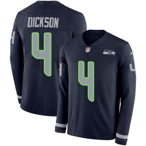 High quality Seahawks #4 Michael Dickson Steel Blue Team Color Men's Stitched NFL Limited Therma Long Sleeve Jersey
