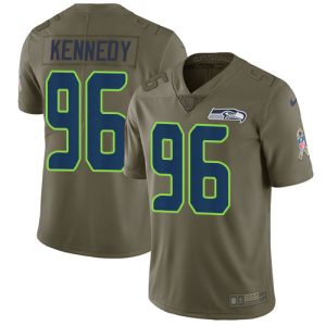 Outstanding Seahawks #96 Cortez Kennedy Olive Men's Stitched NFL Limited 2017 Salute to Service Jersey