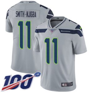 Fantastic Seahawks #11 Jaxon Smith-Njigba Grey Alternate Men's Stitched NFL 100th Season Vapor Untouchable Limited Jersey