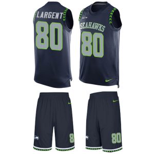 Fantastic Seahawks #80 Steve Largent Steel Blue Team Color Men's Stitched NFL Limited Tank Top Suit Jersey