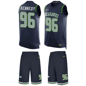 Outstanding Seahawks #96 Cortez Kennedy Steel Blue Team Color Men's Stitched NFL Limited Tank Top Suit Jersey
