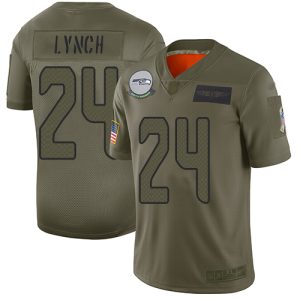 High quality Seahawks #24 Marshawn Lynch Camo Men's Stitched NFL Limited 2019 Salute To Service Jersey