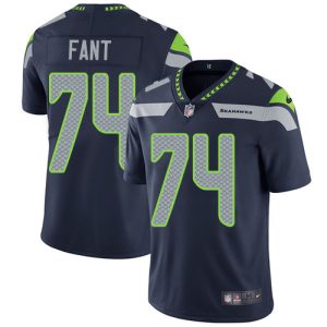 Outstanding Seahawks #74 George Fant Steel Blue Team Color Men's Stitched NFL Vapor Untouchable Limited Jersey
