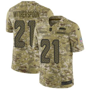 Outstanding Seahawks #21 Devon Witherspoon Camo Men's Stitched NFL Limited 2018 Salute To Service Jersey
