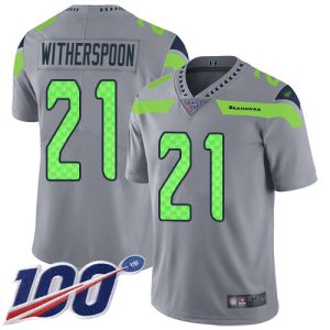 Premium Seahawks #21 Devon Witherspoon Gray Men's Stitched NFL Limited Inverted Legend 100th Season Jersey