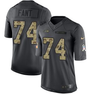 Exceptional Seahawks #74 George Fant Black Men's Stitched NFL Limited 2016 Salute to Service Jersey