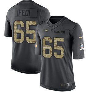 Fantastic Seahawks #65 Germain Ifedi Black Men's Stitched NFL Limited 2016 Salute to Service Jersey