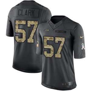 Premium Seahawks #57 Frank Clark Black Men's Stitched NFL Limited 2016 Salute to Service Jersey