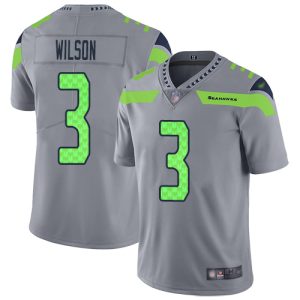 Premium Seahawks #3 Russell Wilson Gray Men's Stitched NFL Limited Inverted Legend Jersey