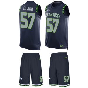 Superb Seahawks #57 Frank Clark Steel Blue Team Color Men's Stitched NFL Limited Tank Top Suit Jersey