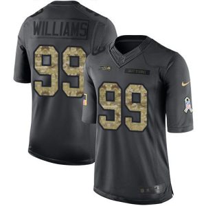 Premium Seahawks #99 Leonard Williams Black Men's Stitched NFL Limited 2016 Salute to Service Jersey