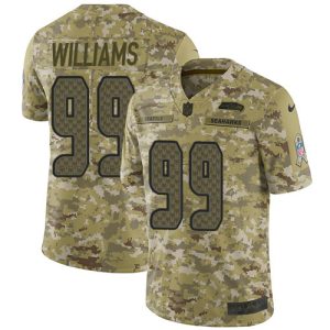 Stunning Seahawks #99 Leonard Williams Camo Men's Stitched NFL Limited 2018 Salute To Service Jersey