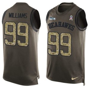 High quality Seahawks #99 Leonard Williams Green Men's Stitched NFL Limited Salute To Service Tank Top Jersey