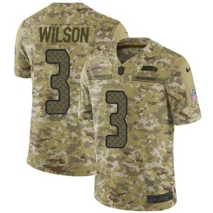 Delightful Seahawks #3 Russell Wilson Camo Men's Stitched NFL Limited 2018 Salute To Service Jersey