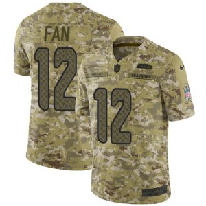 High quality Seahawks #12 Fan Camo Men's Stitched NFL Limited 2018 Salute To Service Jersey