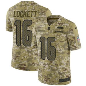 Superb Seahawks #16 Tyler Lockett Camo Men's Stitched NFL Limited 2018 Salute To Service Jersey