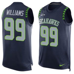 Fantastic Seahawks #99 Leonard Williams Steel Blue Team Color Men's Stitched NFL Limited Tank Top Jersey