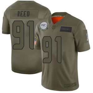 High quality Seahawks #91 Jarran Reed Camo Men's Stitched NFL Limited 2019 Salute To Service Jersey