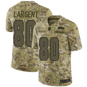 Premium Seahawks #80 Steve Largent Camo Men's Stitched NFL Limited 2018 Salute To Service Jersey