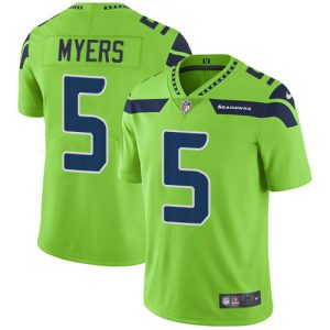 High quality Seahawks #5 Jason Myers Green Men's Stitched NFL Limited Rush Jersey
