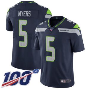Exceptional Seahawks #5 Jason Myers Steel Blue Team Color Men's Stitched NFL 100th Season Vapor Untouchable Limited Jersey