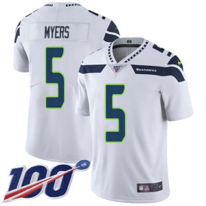 High quality Seahawks #5 Jason Myers White Men's Stitched NFL 100th Season Vapor Untouchable Limited Jersey