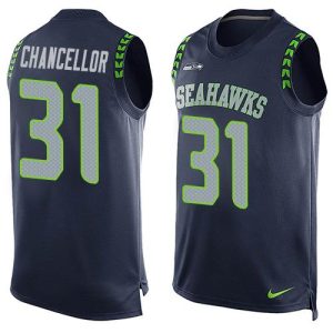 Delightful Seahawks #31 Kam Chancellor Steel Blue Team Color Men's Stitched NFL Limited Tank Top Jersey