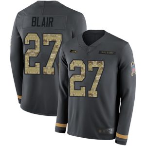 Premium Seahawks #27 Marquise Blair Anthracite Salute to Service Men's Stitched NFL Limited Therma Long Sleeve Jersey