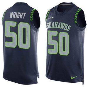Stunning Seahawks #50 K.J. Wright Steel Blue Team Color Men's Stitched NFL Limited Tank Top Jersey