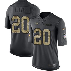 Amazing Seahawks #20 Julian Love Black Men's Stitched NFL Limited 2016 Salute to Service Jersey