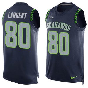 Fantastic Seahawks #80 Steve Largent Steel Blue Team Color Men's Stitched NFL Limited Tank Top Jersey