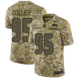Amazing Seahawks #95 L.J. Collier Camo Men's Stitched NFL Limited 2018 Salute To Service Jersey