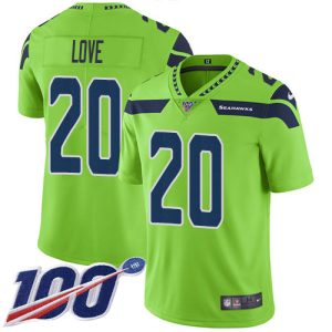 Premium Seahawks #20 Julian Love Green Men's Stitched NFL Limited Rush 100th Season Jersey