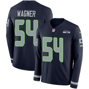 Top notch Seahawks #54 Bobby Wagner Steel Blue Team Color Men's Stitched NFL Limited Therma Long Sleeve Jersey