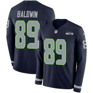 Delightful Seahawks #89 Doug Baldwin Steel Blue Team Color Men's Stitched NFL Limited Therma Long Sleeve Jersey