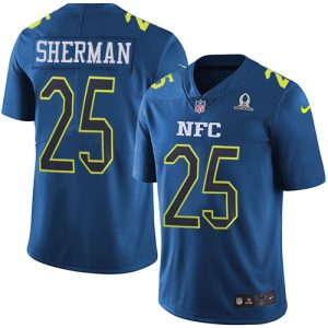 Top notch Seahawks #25 Richard Sherman Navy Men's Stitched NFL Limited NFC 2017 Pro Bowl Jersey