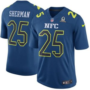 Delightful Seahawks #25 Richard Sherman Navy Men's Stitched NFL Game NFC 2017 Pro Bowl Jersey