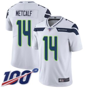 Outstanding Seahawks #14 D.K. Metcalf White Men's Stitched NFL 100th Season Vapor Limited Jersey