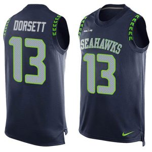 Outstanding Seahawks #13 Phillip Dorsett Steel Blue Team Color Men's Stitched NFL Limited Tank Top Jersey