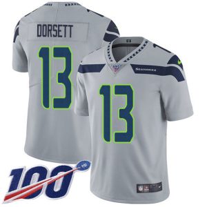 Outstanding Seahawks #13 Phillip Dorsett Grey Alternate Men's Stitched NFL 100th Season Vapor Untouchable Limited Jersey