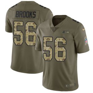 Premium Seahawks #56 Jordyn Brooks Olive/Camo Men's Stitched NFL Limited 2017 Salute To Service Jersey