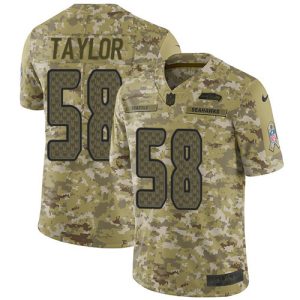 High quality Seahawks #58 Darrell Taylor Camo Men's Stitched NFL Limited 2018 Salute To Service Jersey