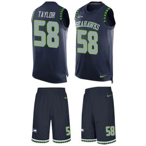 Premium Seahawks #58 Darrell Taylor Steel Blue Team Color Men's Stitched NFL Limited Tank Top Suit Jersey